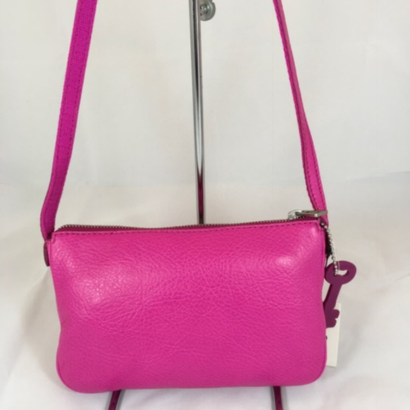 NWT Fossil Leather Crossbody Purse in Fucia - Picture 4 of 6